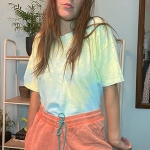 Blue & Green Tie Dye Top